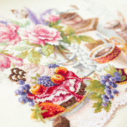Cross stitch kit  A cup of coffee? 40 x 28 cm 120-203