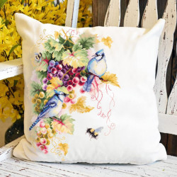 Cross stitch kit  Blue Jay and Grapes 25 x 35 cm 130-022