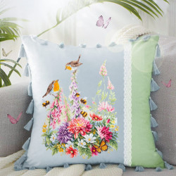 Cross stitch kit  Singing robins 31 x 40 cm 130-032