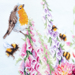 Cross stitch kit  Singing robins 31 x 40 cm 130-032
