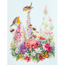 Cross stitch kit  Singing robins 31 x 40 cm 130-032