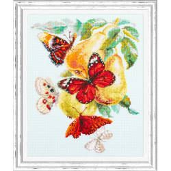 Cross stitch kit  Butterflies and Pears 21 x 27 cm 130-051