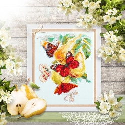 Cross stitch kit  Butterflies and Pears 21 x 27 cm 130-051