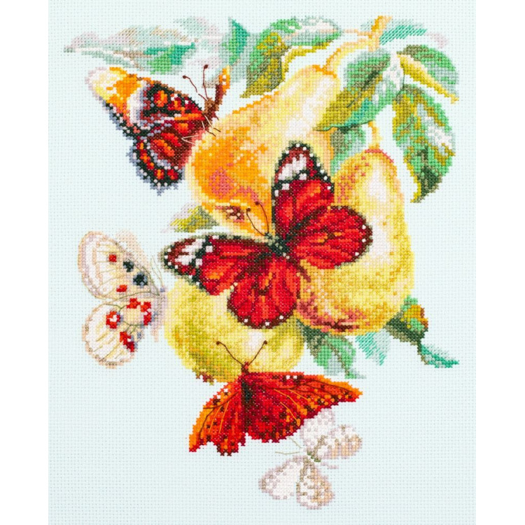 Cross stitch kit  Butterflies and Pears 21 x 27 cm 130-051