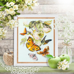 Cross stitch kit  Butterflies and Apples 21 x 27 cm 130-052