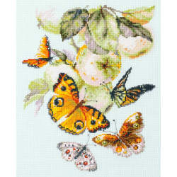 Cross stitch kit  Butterflies and Apples 21 x 27 cm 130-052