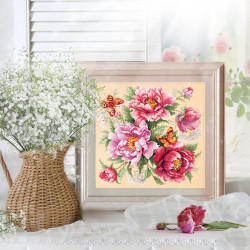 Cross stitch kit  Flower Magic. Peonies 30 x 30 cm 140-001