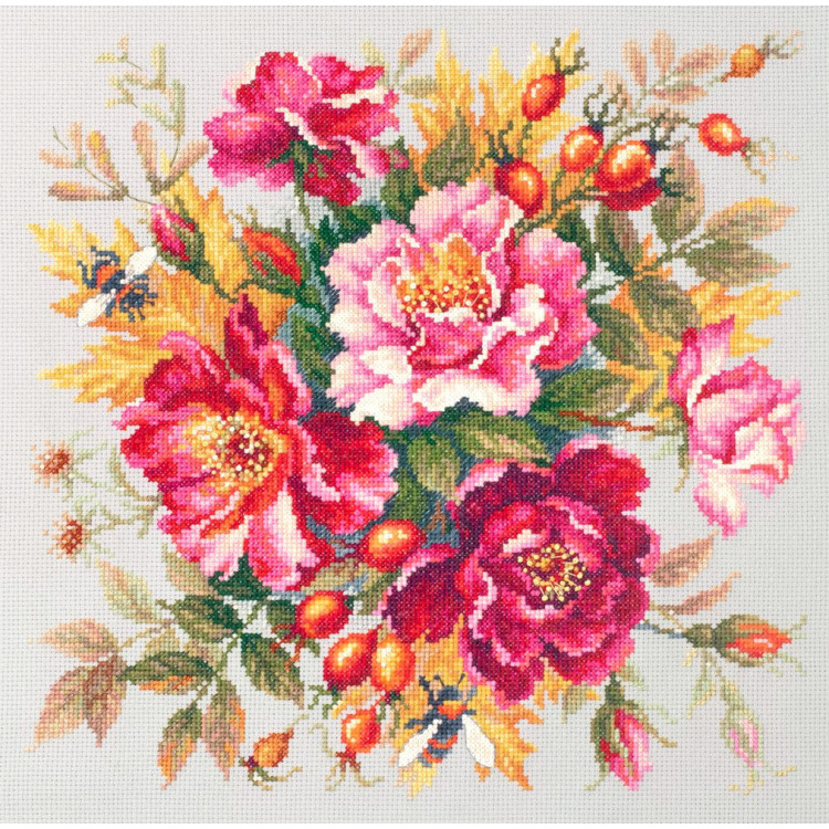 Cross stitch kit  Flower Magic. Dogrose 30 x 30 cm 140-002