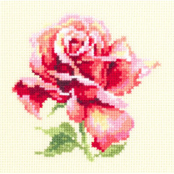 Cross stitch kit  Beautiful Rose 11 x 11 cm 150-001