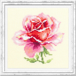Cross stitch kit  Pink Rose 11 x 11 cm 150-002