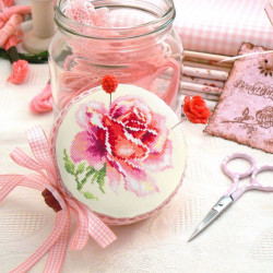 Cross stitch kit  Pink Rose 11 x 11 cm 150-002