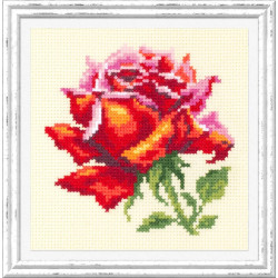 Cross stitch kit  Red Rose 11 x 11 cm 150-003