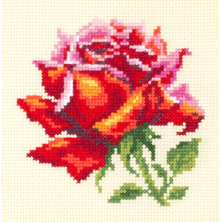 Cross stitch kit  Red Rose 11 x 11 cm 150-003