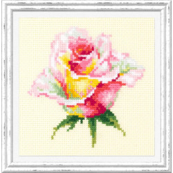Cross stitch kit  Blooming Rose 11 x 11 cm 150-004