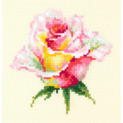 Cross stitch kit  Blooming Rose 11 x 11 cm 150-004