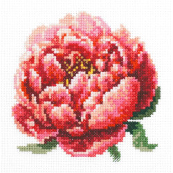 Cross stitch kit  Red Peony 11 x 11 cm 150-009