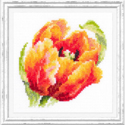 Cross stitch kit  Red Tulip 11 x 11 cm 150-010