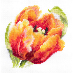 Cross stitch kit  Red Tulip 11 x 11 cm 150-010