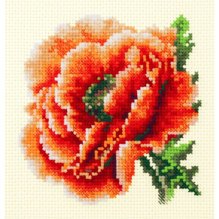 Cross stitch kit  Poppy 11 x 11 cm 150-012