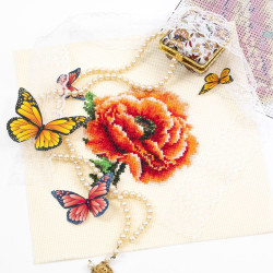 Cross stitch kit  Poppy 11 x 11 cm 150-012