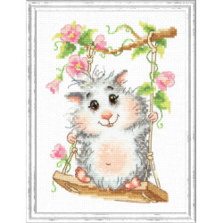 Cross stitch kit On the swing 12 x 17 cm 19-13