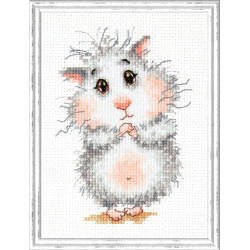 Cross stitch kit  Buy a hamster, please! 9 x 13 cm 19-16