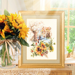 Cross stitch kit  Old Watermill 28 x 38 cm 210-208