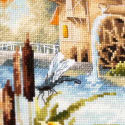 Cross stitch kit  Old Watermill 28 x 38 cm 210-208