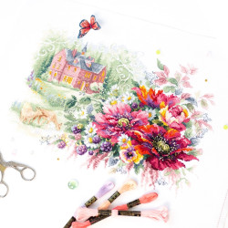 Cross stitch kit  The Old Manor 38 x 27 cm 210-209