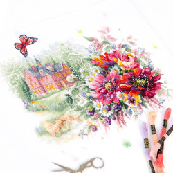 Cross stitch kit  The Old Manor 38 x 27 cm 210-209