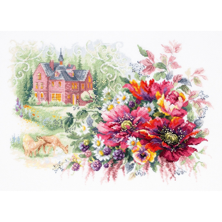 Cross stitch kit  The Old Manor 38 x 27 cm 210-209