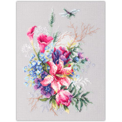 Cross stitch kit  Tulips and Lily 18 x 26 cm 210-302