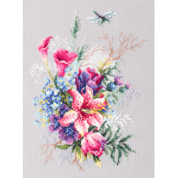 Cross stitch kit  Tulips and Lily 18 x 26 cm 210-302