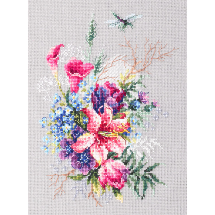 Cross stitch kit  Tulips and Lily 18 x 26 cm 210-302