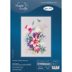 Cross stitch kit  Tulips and Lily 18 x 26 cm 210-302