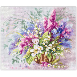 Cross stitch kit  Lilies of the Valley and Lilac 28 x 23 cm 210-305
