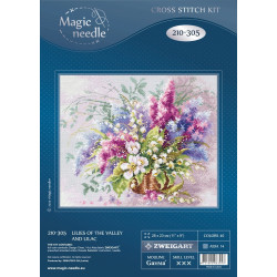 Cross stitch kit  Lilies of the Valley and Lilac 28 x 23 cm 210-305