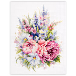 Cross stitch kit  Bouquet with Peonies 19 x 26 cm 210-310 MN-210-310
