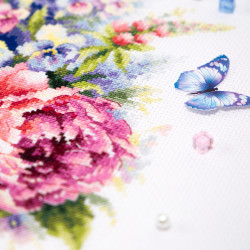 Cross stitch kit  Bouquet with Peonies 19 x 26 cm 210-310 MN-210-310