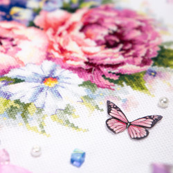 Cross stitch kit  Bouquet with Peonies 19 x 26 cm 210-310 MN-210-310