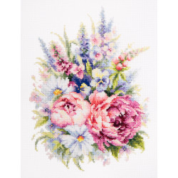 Cross stitch kit  Bouquet with Peonies 19 x 26 cm 210-310 MN-210-310