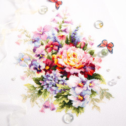 Cross stitch kit  Summer Flowers 19 x 26 cm 210-311