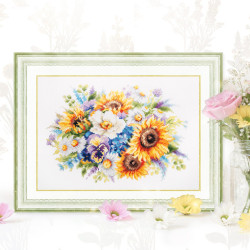 Cross stitch kit  Bouquet with Sunflowers 26 x 19 cm 210-312