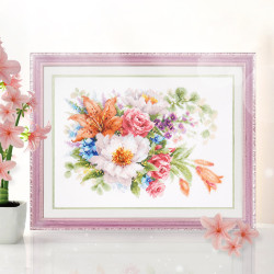 Cross stitch kit  Gentle Flowers 26 x 19 cm 210-313