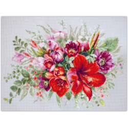 Cross stitch kit  Amaryllis Bouquet 36 x 27 cm 210-314
