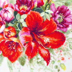 Cross stitch kit  Amaryllis Bouquet 36 x 27 cm 210-314