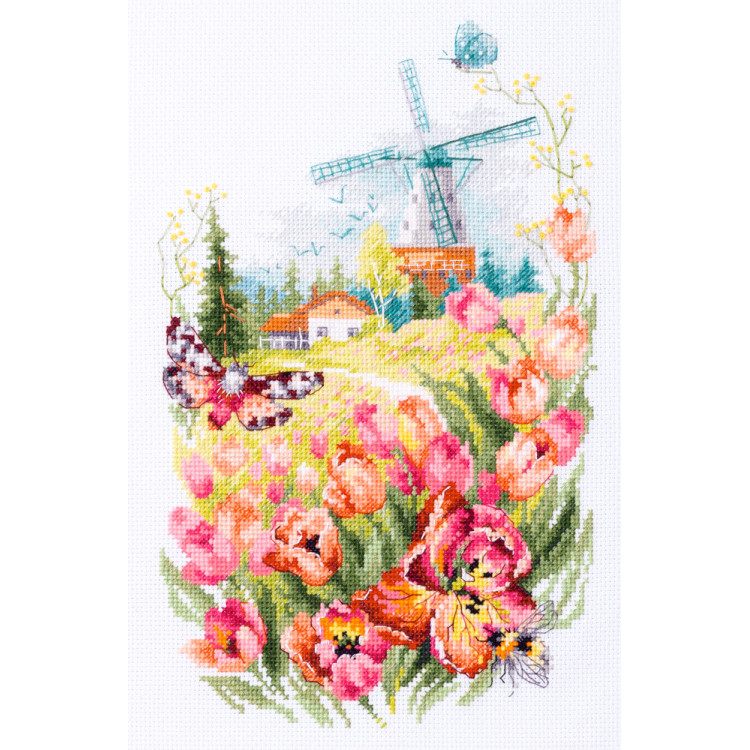 Cross stitch kit  Tulips of Holland 18 x 29 cm 210-350