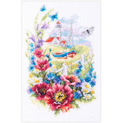 Cross stitch kit  Wild Flowers of the Coast 18 x 29 cm 210-351