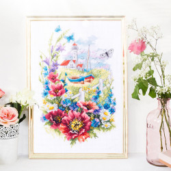 Cross stitch kit  Wild Flowers of the Coast 18 x 29 cm 210-351