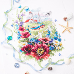 Cross stitch kit  Wild Flowers of the Coast 18 x 29 cm 210-351